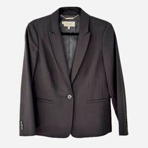 Hobbs London Women's Blazer Classic Charcoal Jack Pockets Lined US Size 8 EUC